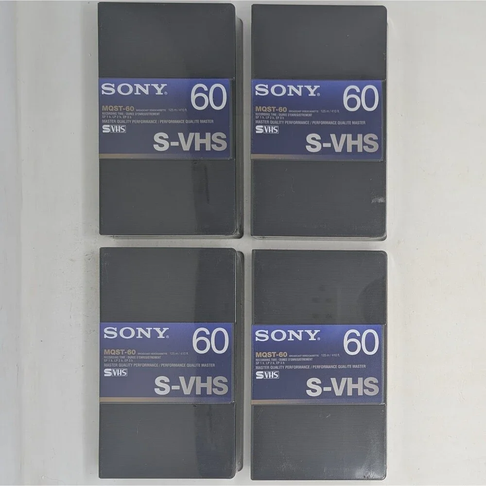 LOT OF 4 Sony Broadcast VideoCassette 60 Minute MQST-60 Master Quality S-VHS New